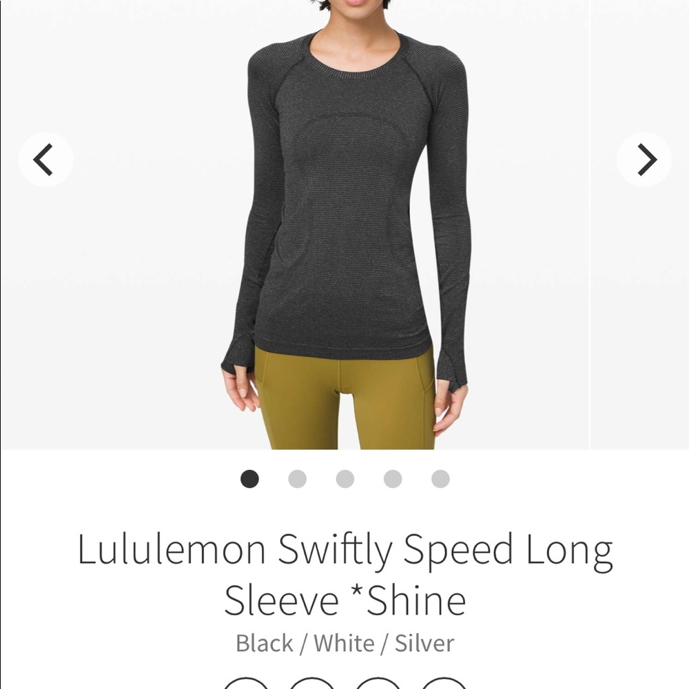 NWT Lululemon Swiftly Speed LS Shine - size 6